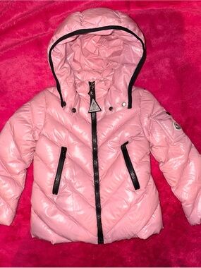 Moncler Shiny Pink Quilted Puffer Jacket